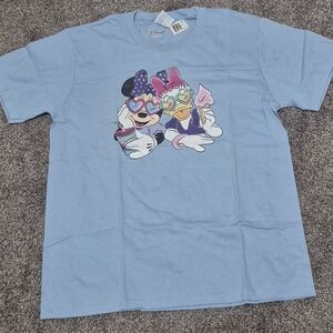 Disney Minnie Mouse Daisy Duck Girls  T-Shirt Large Blue Port & Company